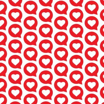 Pattern background Heart speech bubble icon Stock Illustration