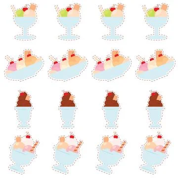 Pattern background with ice cream icons Vector Stock Illustration