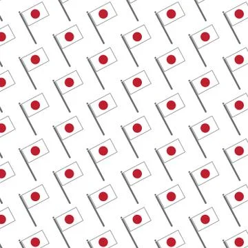 Pattern background Japan Flag icon Stock Illustration