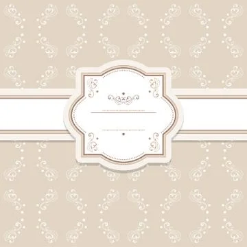 Pattern background with label and ribbon. Stock Illustration