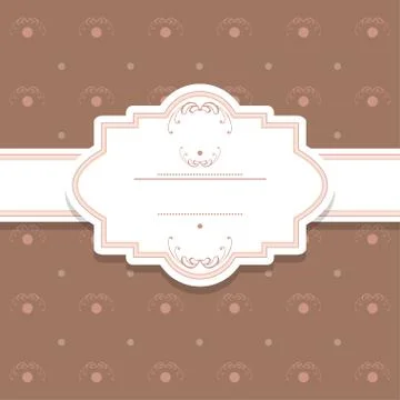 Pattern background with label and ribbon. Stock Illustration