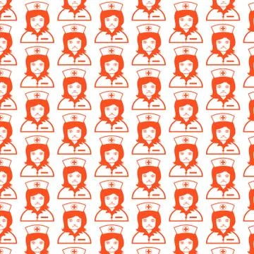 Pattern background Nurse Face emotion Icon Illustrazione stock