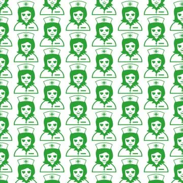 Pattern background Nurse Face emotion Icon Illustrazione stock