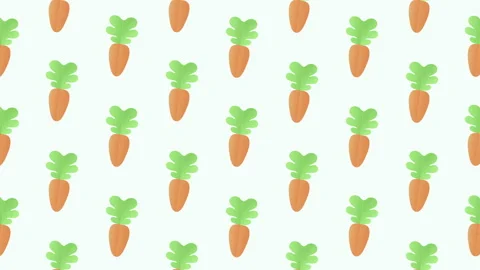 Pattern background with orange carrots. carrot vegetable animation Video stock 139976578