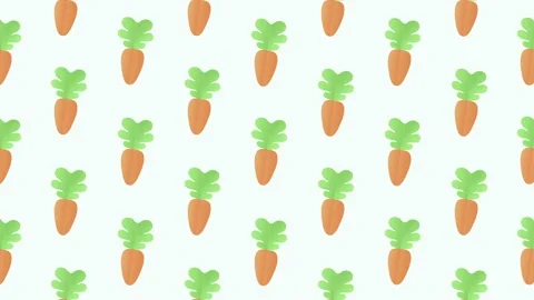Pattern background with orange carrots. carrot vegetable animation Stock Footage 153950820