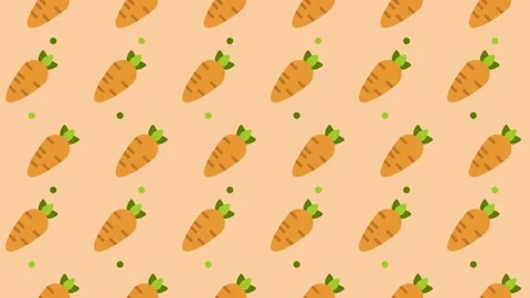 Pattern background with orange carrots. Carrot vegetable animation. Cute pa.. Stock Footage 229527632
