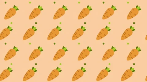 Pattern background with orange carrots. Carrot vegetable animation. Cute pa.. Stock Footage 229533322