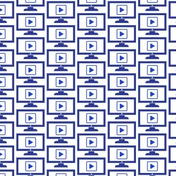 Pattern background play button icon Stockillustratie