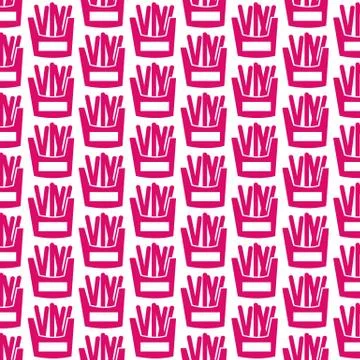 Pattern background potato fries icon 스톡 일러스트