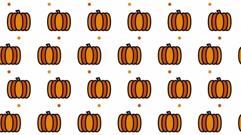 Pattern background with pumpkins. Pumpkins vegetable animation. Cute patter.. Stock Footage 229532972