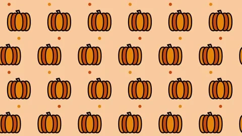 Pattern background with pumpkins. Pumpkins vegetable animation. Cute patter.. Stock Footage 229533119