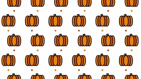 Pattern background with pumpkins. Pumpkins vegetable animation. Cute patter.. Stock Footage 229539588