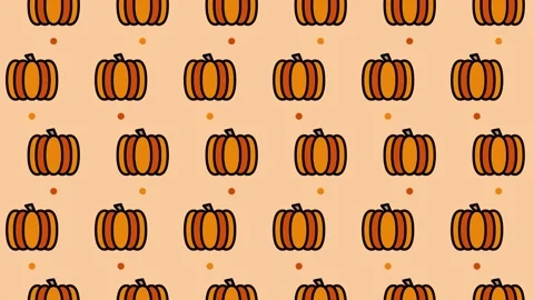 Pattern background with pumpkins. Pumpkins vegetable animation. Cute patter.. Stock Footage 229540202
