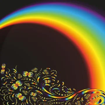 Pattern on the background with a rainbow Stock Illustration