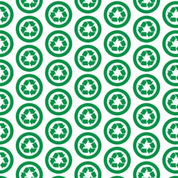 Pattern background Recycle sign icon 스톡 일러스트