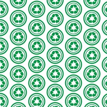 Pattern background Recycle sign icon 스톡 일러스트