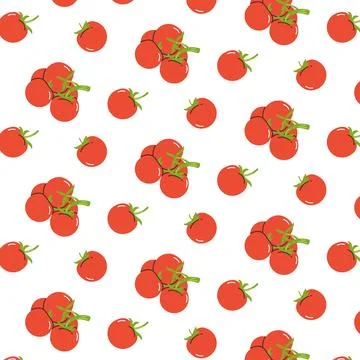 Pattern background with red tomatoes. Stock Illustration