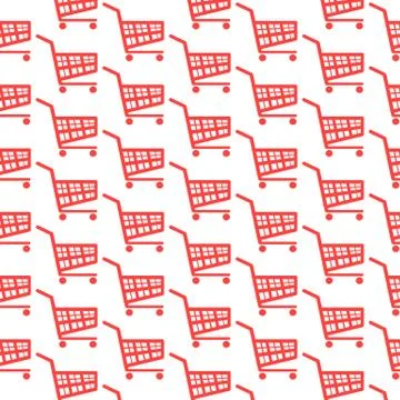 Pattern background shopping cart icon Illustrazione stock