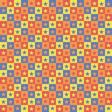 Pattern background with squares and stars. Illustrazione stock