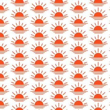 Pattern background sunrise sunset line icon Stock Illustration