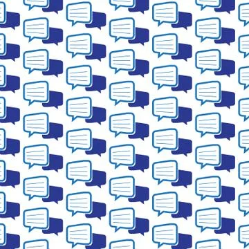 Pattern background talking bubble chat icon Stock Illustration