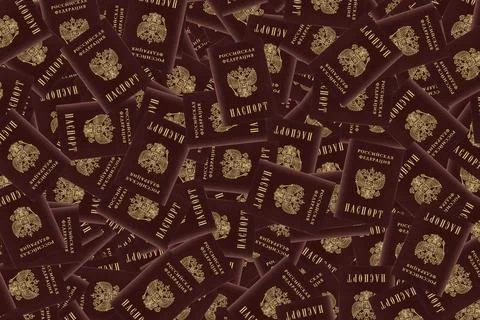 Pattern background texture of russian passport with text in Russian RUSSIAN F Stock Photos