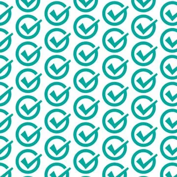 Pattern background Tick icon Illustrazione stock