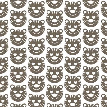 Pattern background Tiger Face emotion Icon 스톡 일러스트