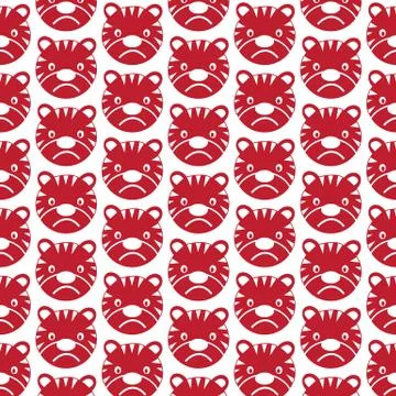 Pattern background Tiger Face emotion Icon 스톡 일러스트