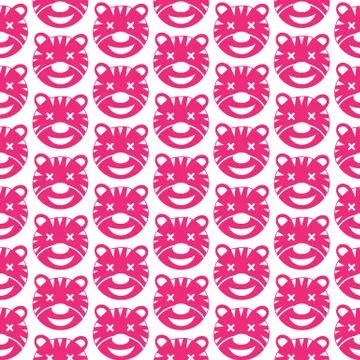 Pattern background Tiger Face emotion Icon Stock Illustration