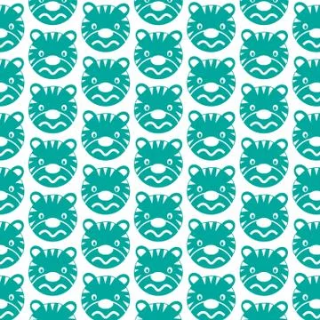 Pattern background Tiger Face emotion Icon Stock Illustration