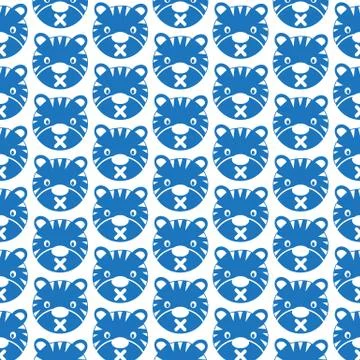 Pattern background Tiger Face emotion Icon Stockillustratie