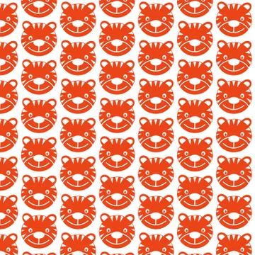 Pattern background Tiger Icon Stock Illustration