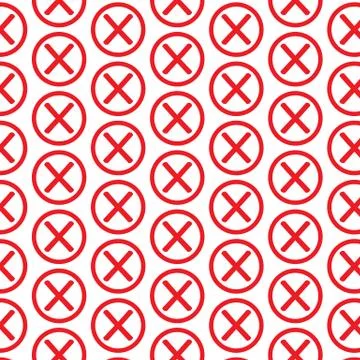 Pattern background Wrong mark icon Stock Illustration