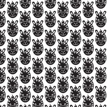Pattern background Zebra Face Icon Stock Illustration