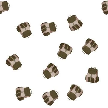 Pattern backpack bag camp cartoon vector 库存插图