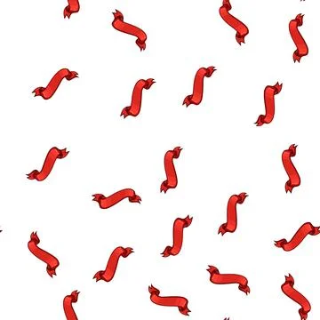 Pattern badge red ribbon cartoon vector Ilustração Stock