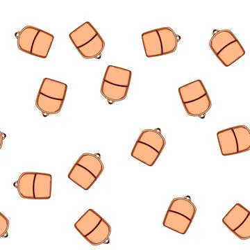 Pattern bag backpack cartoon vector 库存插图