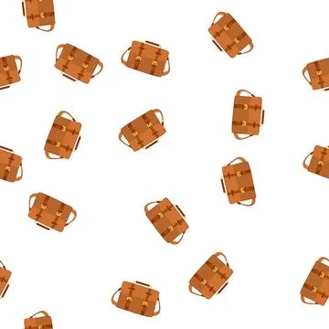 Pattern bag briefcase leather cartoon vector イラスト素材