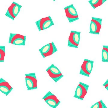 Pattern bag snack pack cartoon vector 스톡 일러스트