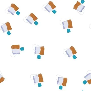 Pattern bag teabag cartoon vector Stock Illustration