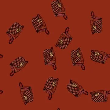 Pattern bag trendy handbag sketch hand drawn Stockillustratie