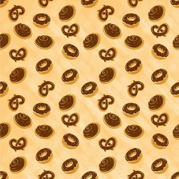 Pattern with baked goods Stock Illustration