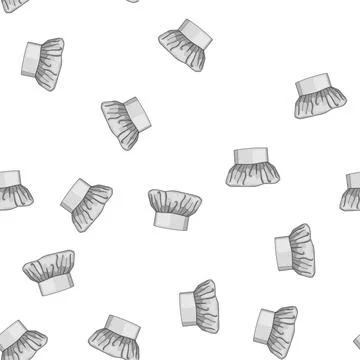 Pattern baker chef hat cartoon vector Stock Illustration