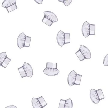Pattern baker chef hat cartoon vector Stock Illustration