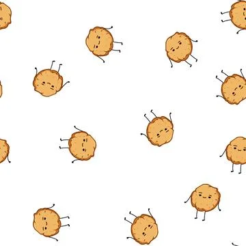 Pattern bakery cookie character cartoon vector Stock Illustration