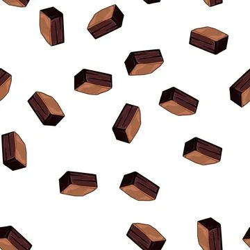 Pattern baking brownie cartoon vector Stock Illustration