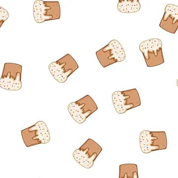 Pattern baking easter cupcake cartoon vector Stock Illustration