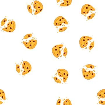 Pattern baking oatmeal cookies cartoon vector Stock Illustration