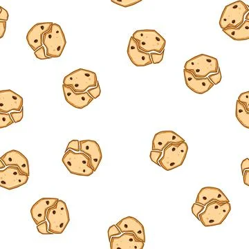 Pattern baking oatmeal cookies cartoon vector Stock Illustration
